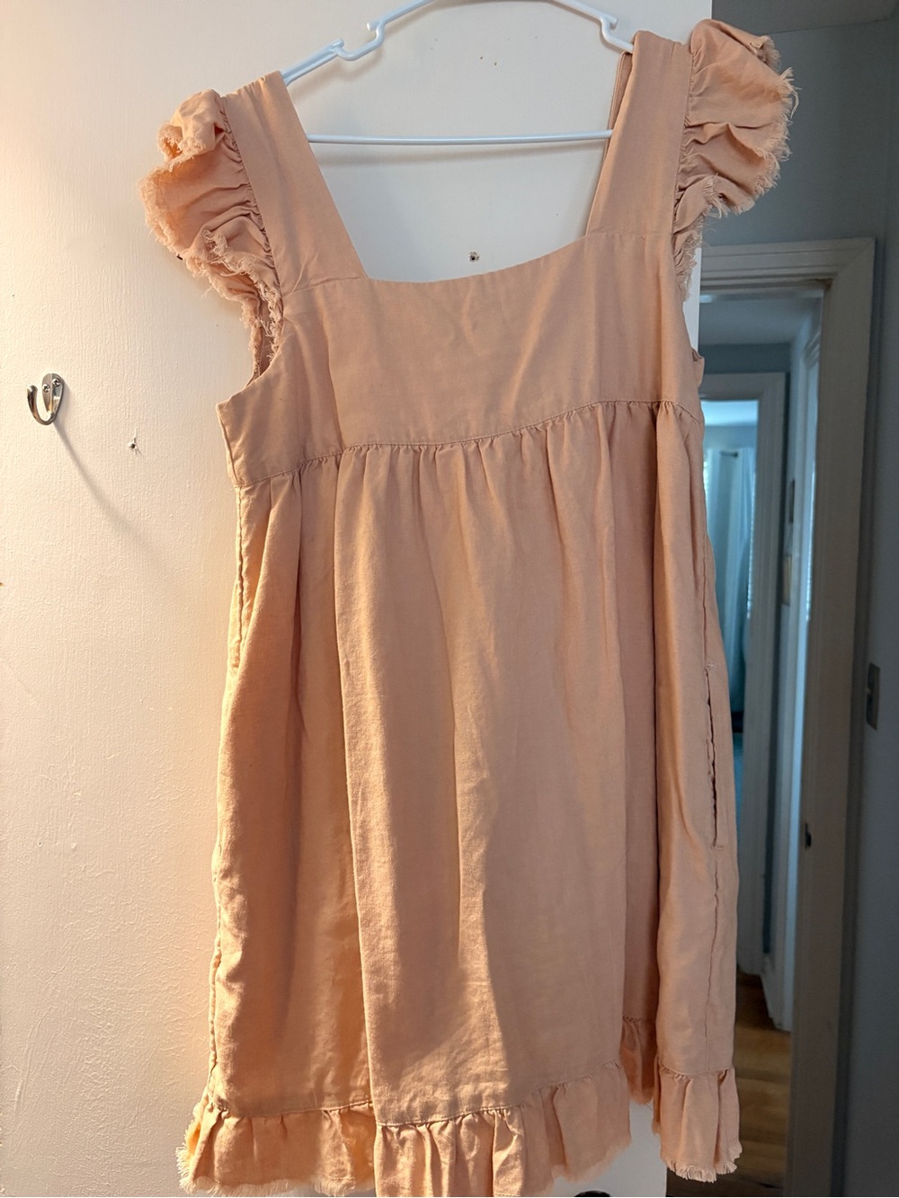 Aerie Ruffled Babydoll Mini Dress in Blush - Picture 6 of 7